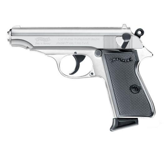 Walther PP polished chrome Kal. 9mm PAK